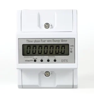 4P Guide Rail Three Phase Four Wire Electric Energy Meter 380V LCD Display High Power Watt Hour Meter Class 1.0 HUIXIA