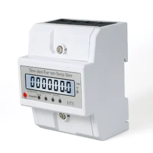 4P Guide Rail Type Three Phase Four Wire Electric Energy Meter 380V LCD Display Reset and Zero Clearing Class 1.0 100A
