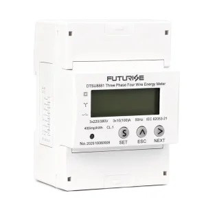 4P Three Phase DIN Rail Energy kWh Meter RS485 Modbus RTU Bidirectional Measurement LCD Digital for Industrial Commercial