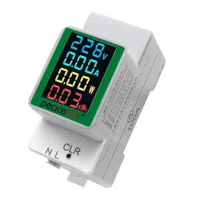 4in1 Din Rail Energy Meter Single Phase 100A Active KWH Electric Meter LCD 110V 220V AC Voltage Current Monitor