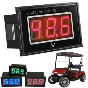 5 150V Golf Cart LED Digital Voltmeter IPX7 Waterproof 12V DC Battery Volt Meter Gauge Voltage Tester Monitor for Club Car EZGO