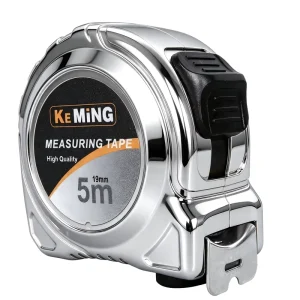 5 Meter Steel Customized Logo Retractable Measuring Tape Chrome Plated Metric Tape Measure Hardware Tools