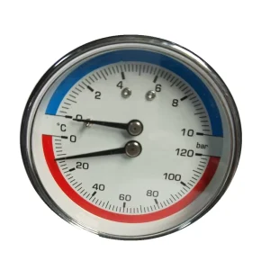50mm Temperature and Pressure Gauges with Red Point or Not 0-120C 0-16Bar 0-10BAR Thermometer