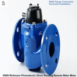 50mm Vertical Woltman Water Meter Flange Photoelectric Remote Direct Reading Large Caliber Industrial Flow Meters