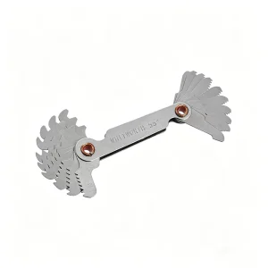 55 Degree 20pcs Imperial Carbon Steel Durable Measuring Caliper Foldable Screw Pitch Thread Gauge Set