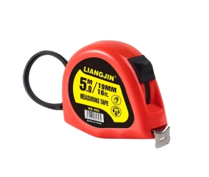 5M 19MM High-Visibility Red Case Steel Tape Measure Metric Inch Auto Lock Assisted Retractable Lighted Measuring Tool