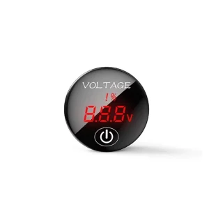5V 40V LED Panel Digital Voltage Meter with Battery Capacity Display Touch On Off Switch Accuracy Class 0.1 CE RoHS Certified
