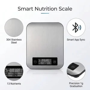 5kg 10kg 1g Electronic Household Stainless Steel Kitchen Weighing Scale LCD Display with Battery Power Supply