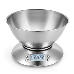 5kg 1g Digital All Stainless Steel Balance Cooking With Bowl Electronic Weighing Kitchen Scale for Food