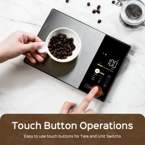 5kg Stainless Steel Smart Digital Kitchen Scale Battery Powered TFT Display Nutritional Calculator for Healthy Weight Measuring