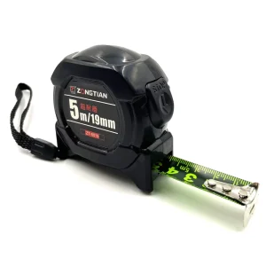 5m Fluorescent Measuring Tape Metric and Imperial Systems Wear resistant Black Gold Frosted Steel Tape Measure