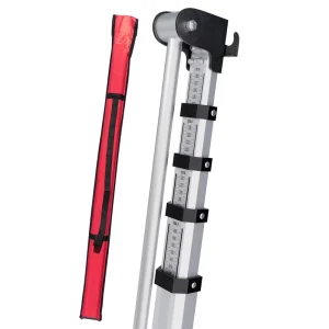 5m Telescopic Tower Ruler Crossbar Height Measuring Instrument for Vehicle Tree Leveling Leveling Staff