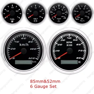6 Gauge Set 85mm GPS Speedometer 0 120KM/H Tachometer for Marine Car Boat Truck
