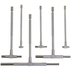 6 Pcs 8-150mm Micrometer Internal Telescoping Gauge Set 5/16”-6” T Bore Hole Gauge T Gauge Set Measuring Tool
