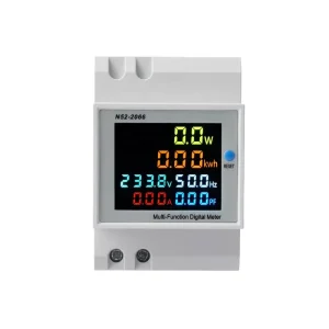 6 in 1 Din Rail 110V 220V 380V 100A Electric Energy Frequency Meter AC Monitor Active KWH Voltage Current Power Meter
