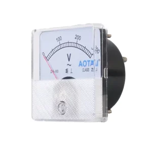 60*60mm DH-60 V Analog Only Voltage Meter AC/DC Ampere Hz Single Phase 0-300V Class 2.5 OEM Size Generator Motor Use