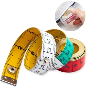 60in Tape Measure for Body Fabric Sewing Tailor Cloth Knitting Home Craft Measurements with Snap Button Closure