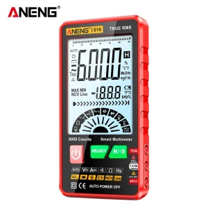 616 Large Screen Backlight Digital Multimeter 4 Digit Display 6000 Counts Mini Portable AC/DC Test Tool 600V 10A