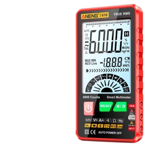 616 Mini Portable Multimeter Large Screen Backlight Digital Intelligent 6000 Counts AC DC Test Tool Portable Multimeter