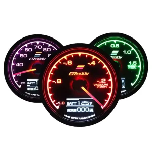 62mm Auto Meter 7 Colour LED Digital Meter Boost Volt Display Water Oil Temp Fuel Oil Pressure RPM Vacuum AFR Gauge