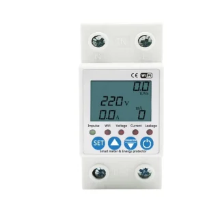 63A TUYA APP WiFi Smart Circuit Breaker Earth Leakage Over Under Adjustable Voltage Protector Relay Energy Power KWh Meter