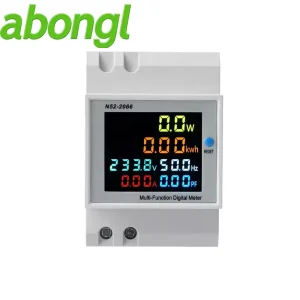 6IN1 Din Rail 110V 220V 380V 100A Electric Energy Frequency Meter AC Monitor Active KWH Voltage Current Power Voltage Meters