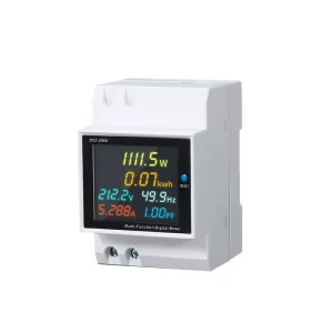 6IN1 Din Rail AC Monitor 110V 220V 100A Electric Energy Frequency Meter Voltage Current Power Factor Active KWH Meter