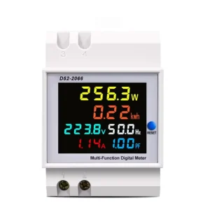 6IN1 Din Rail AC Monitor 110V 220V 380V 100A Voltage Current Power Factor Active KWH Electric Energy Frequency Meter