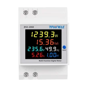6IN1 Din Rail AC Monitor 110V 220V 380V 100A Voltage Current Power Factor Active KWH Electric Energy Frequency Meter VOLT AMP