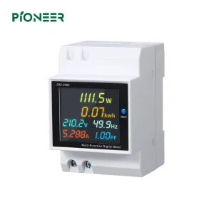 6IN1 Din Rail AC Monitor Programmable Timer Switch Meter with LCD Display 40 300V 100A Electric Energy