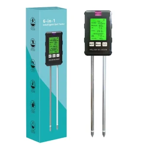 6in1 Intelligent Soil Tester Fertility PH Moisture Tmep Sunlight Humidity Soil Meter for Agriculture Garden Farmer