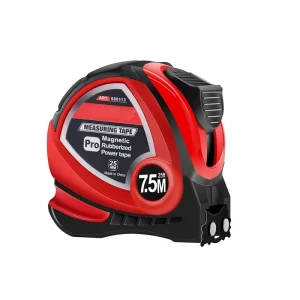 7.5m Metric Steel Measuring Tape with Double-Sided Blade Plastic Hanger Metric Imperial Measurement System