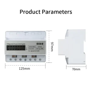 7P Guide Rail Three Phase Four Wire 380V LCD High Power Electric Energy Meter with Class 1.0 Accuracy and 99.999kWh Range
