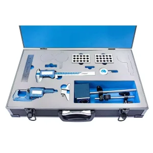 7Pcs Measuring Set Magnetic Base 150mm Digital Caliper Outside Micrometer Steel Ruler Dial Test Indicator 1-2-3 Blocks