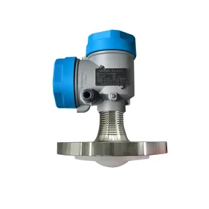 80G Stainless Steel Radar Level Gauge 0.1% Accuracy 0 60m Range Blue Water Tank Level Transmitter IP68 Protection PTFE