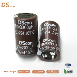 80V3300uF 25*40mm Snap in Aluminum Electrolytic Capacitor 20% Tolerance High Temperature Suitable for Industrial Control