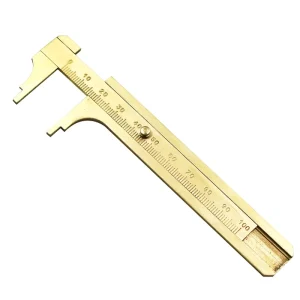 80mm 100mm Brass Portable Solid Brass Sliding Pointed End Mini Brass Caliper Vernier Scale Retro Copper Caliper