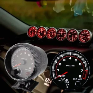 80mm Racing Car Tachometer RPM Gauge Shift Light Blue LED Adjustable 0-8000 for 4 6 8 Cylinder Condition New”