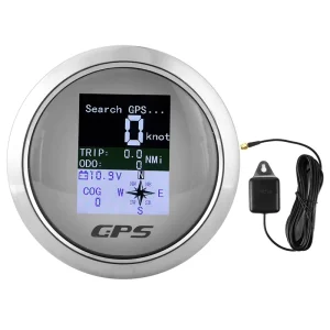 85mm Speedometer GPS Car Boat Engineer Stainless Waterproofing Digital Gauges Cadran Blanc