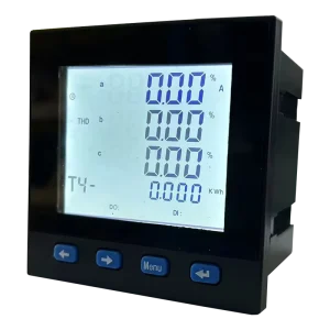 96*96 Three-Phase LCD Multi-function Power Meter LCD Display Ethernet Port Voltage Current Frequency Energy Monitoring