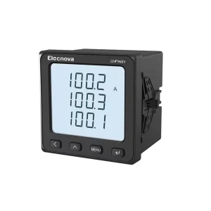 96×96 Electricity Voltage and Ampere Meter 3 Phase 4 Wire RS485 Modbus Multifunction Mini Power Meter