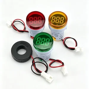 AC 0-100A Current Voltage Indicator Meter Volt Amp Tester Detector 22mm Circle Panel Mini LED Digital Voltmeter Ammeter