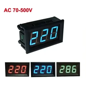 AC 70-500V 0.56″ LED Digital Voltmeter 2-Wire Red/Green/Blue Display DIY for Display Systems