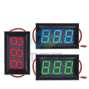 AC 70 500V 0.56″ LED Digital Voltmeter Voltage Meter Volt Instrument Tool 2 Wires Red Green Blue Display 110V 220V DIY 0.56 Inch