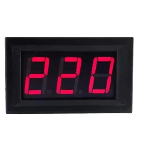 AC 70 500V Digital Voltmeter 0.56″ LED Voltage Meter with Red Green Blue Display 110V 220V Instrument Tool with 2 Wires