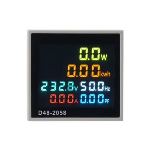 AC 80-450V 1% Accuracy Color Digital Display Energy Meter Multifunction Tester with PF Measurement Hz Amps Watts