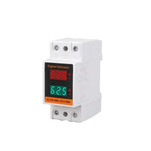 AC Digital Current Voltage Meter 50 500V Dual Display Electronic Combination Distribution Box DIN Rail Mounted Single Phase 100A