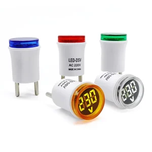AC50 500V Digital Round White LED Display Plug In Volt Tester Detector Voltmeter Indicator Light Plastic Electrical Instruments
