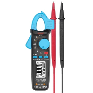 ACM91 Digital Clamp Meter True RMS DC AC Current Voltage Auto Range Temperature Capacitance Ohm Tester 100A 4.5mm Blue
