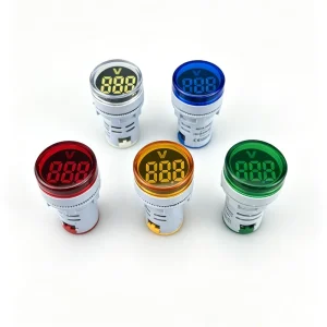 AD16-22DSV 220V 22MM Digital Voltmeter Indicator Lamp Car LED Amp Meter with Digital Display Red/Green/Blue/White/Yellow